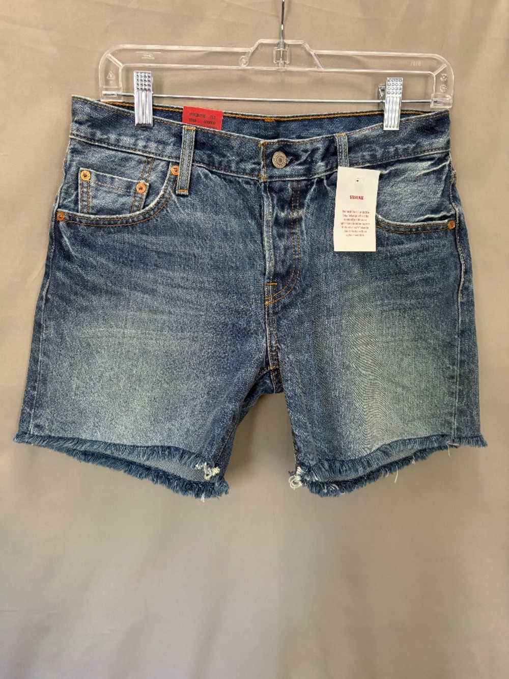 Levi's Original Fit 501ct Jean Shorts with raw leg hem, color Blue Size 25 (NWT)
